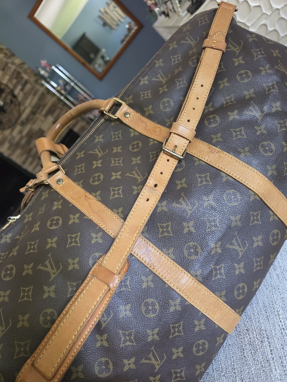 Louis Vuitton Monogram Canvas Duffel Bag in Brown and Tan - Picture 11 of 15